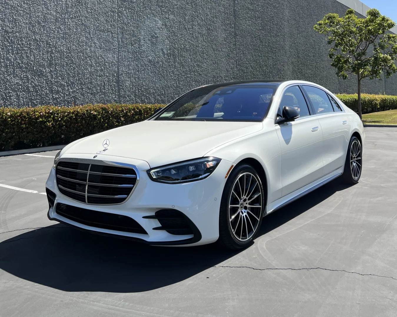2021 Mercedes-Benz S560 after front end collision repair and paint